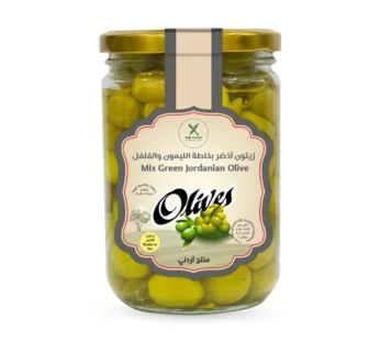 The Farm Mix Green Jordanian Olive With Lemon & Pepper Jar 850gm